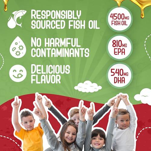 Maxi Health Maxi Omega-3 for Kids - Omega 3 Fish Oil Liquid for Kids with DHA and EPA Fatty Acids - Kosher Made in USA Kids Fish Oil Supplement, 8 fl. oz. (Pack of 1)