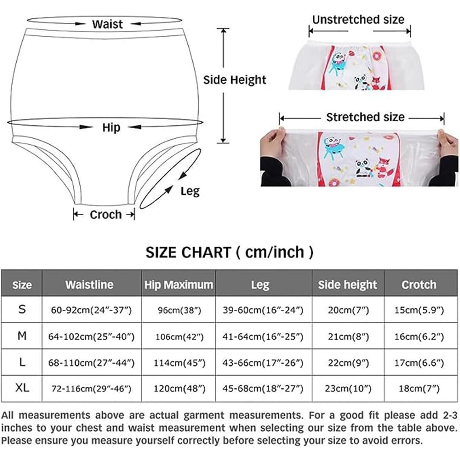 YEKIM Incontinence Pants/PVC Adult Incontinence Pants/Wide Elastic Pants/Waterproof Shorts/Incontinence Products/Wearable Diapers and Briefs/