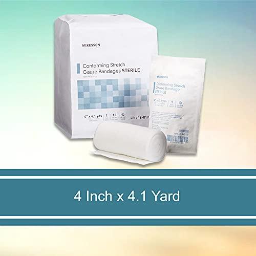 McKesson McKesson Conforming Stretch Gauze Bandages, Sterile, 4 in x 4 1/10 yd, 12 Count