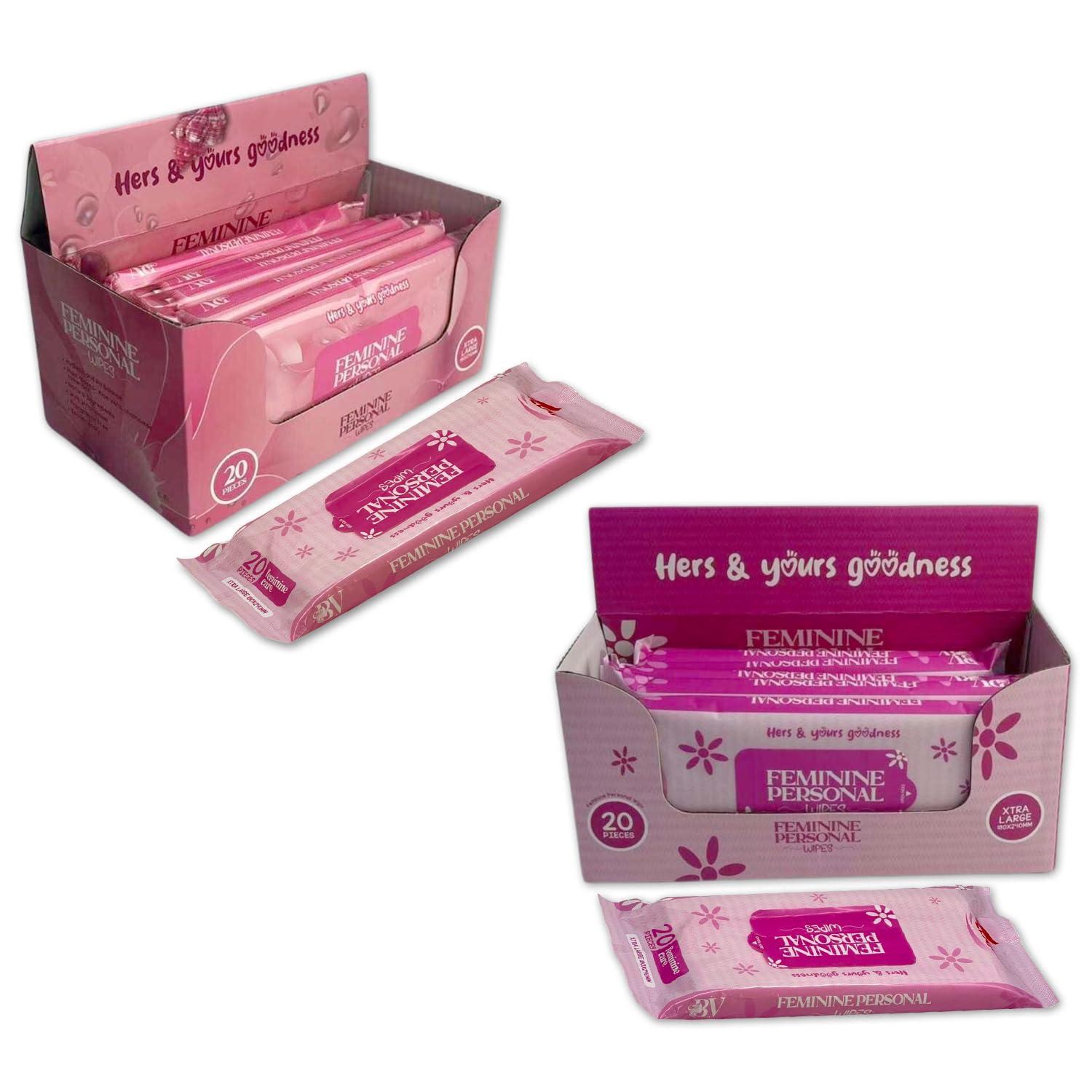 LEAF LEAF Wet Wipes Ultimate Feminine Care, Large Wipes for Women, pH Balance Wipes, Natural Ingredients, Travel-Friendly Personal Cleansing Wipes, Eco-Friendly | Color - Purple | Pack of 5-20 Counts |