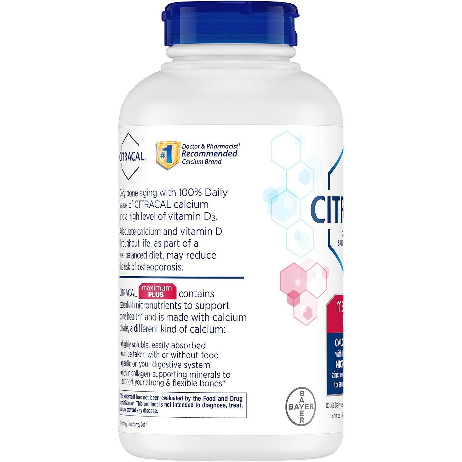 CITRACAL Citracal Maximum Plus Calcium Citrate Caplets Plus D3 (280 Count)
