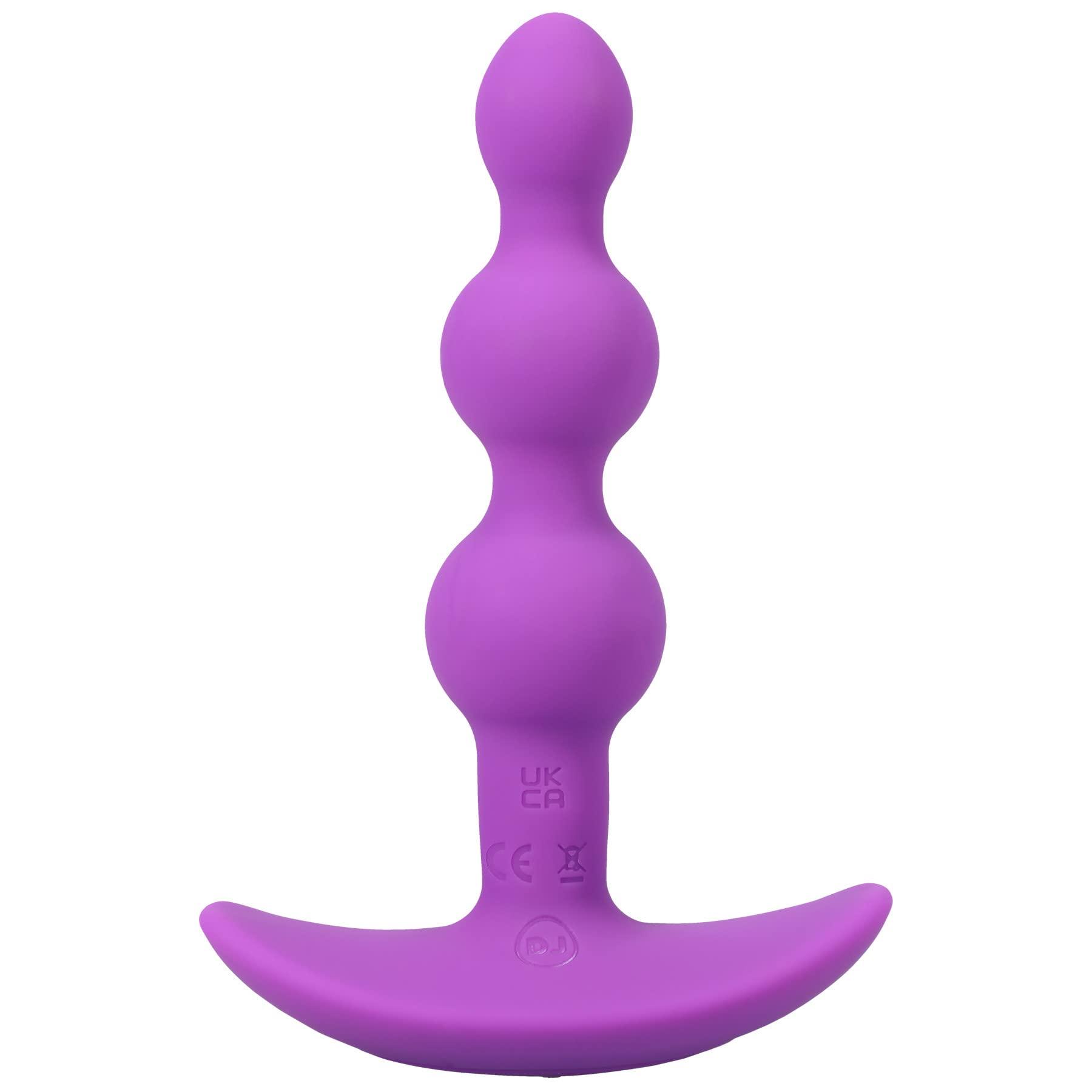 Doc Johnson Doc Johnson A-Play - Beaded Vibe - Rechargeable Silicone Anal Bead Plug with Remote, Purple