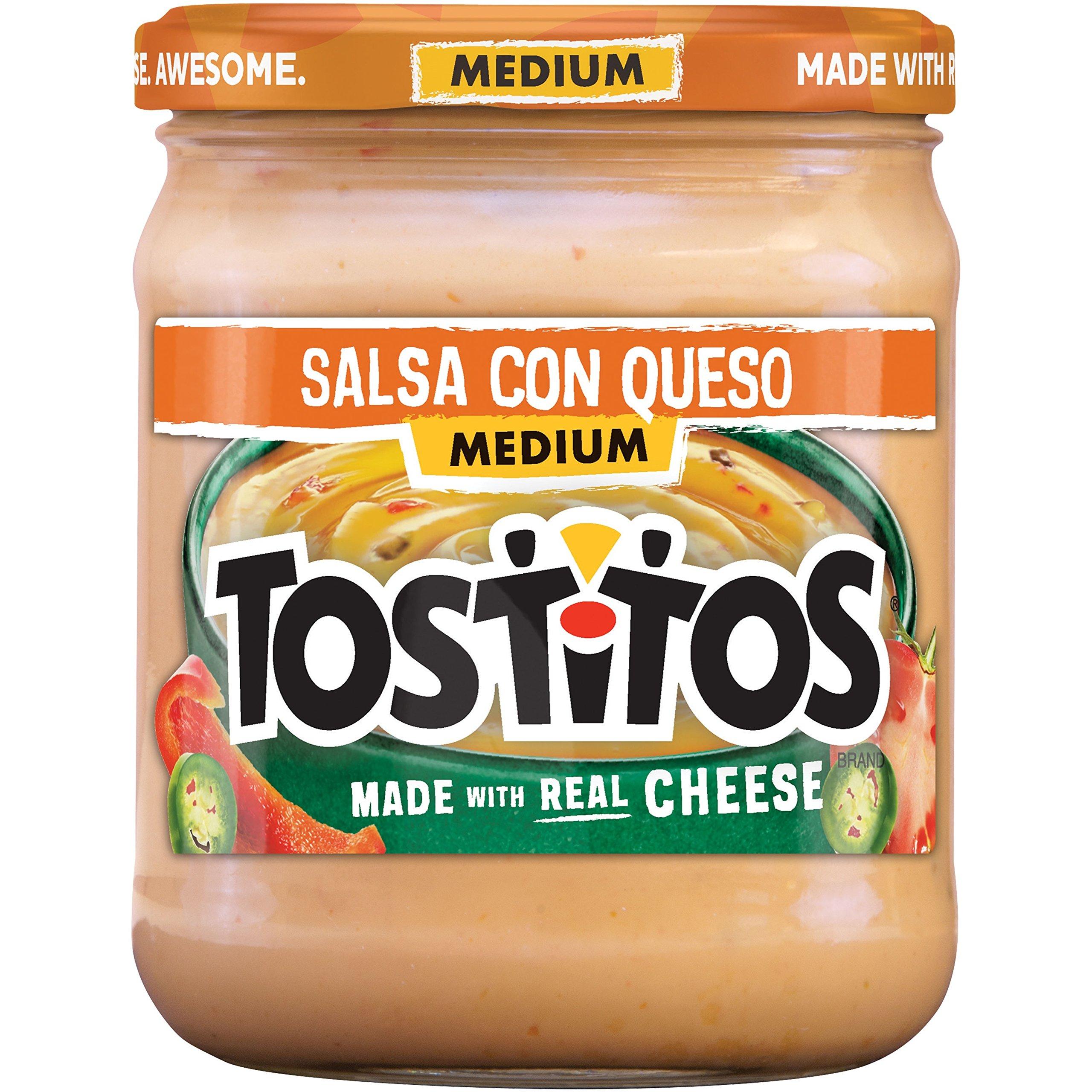 Tostitos Tostitos Medium Salsa Con Queso, 4 Count, 15.5 oz Jars
