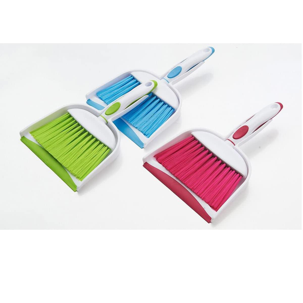 BSMstone BSMstone Mini Broom and Dustpan Set-Mini Whisk Set for Desk, Housekeeping, Office, Kitchen, Pet Nest, etc.,Daily Cleaning Necessity Plastic Mini Dustpan Set (Light Blue)