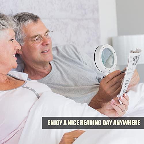 Cencita Magnifying Glass with Light, 30X Handheld Magnifying Glass, 12 LED Illuminated Lighted Magnifier for Low Vision Seniors Reading, Macular Degeneration, Soldering, Inspection, Coins, Jewelry, Exploring