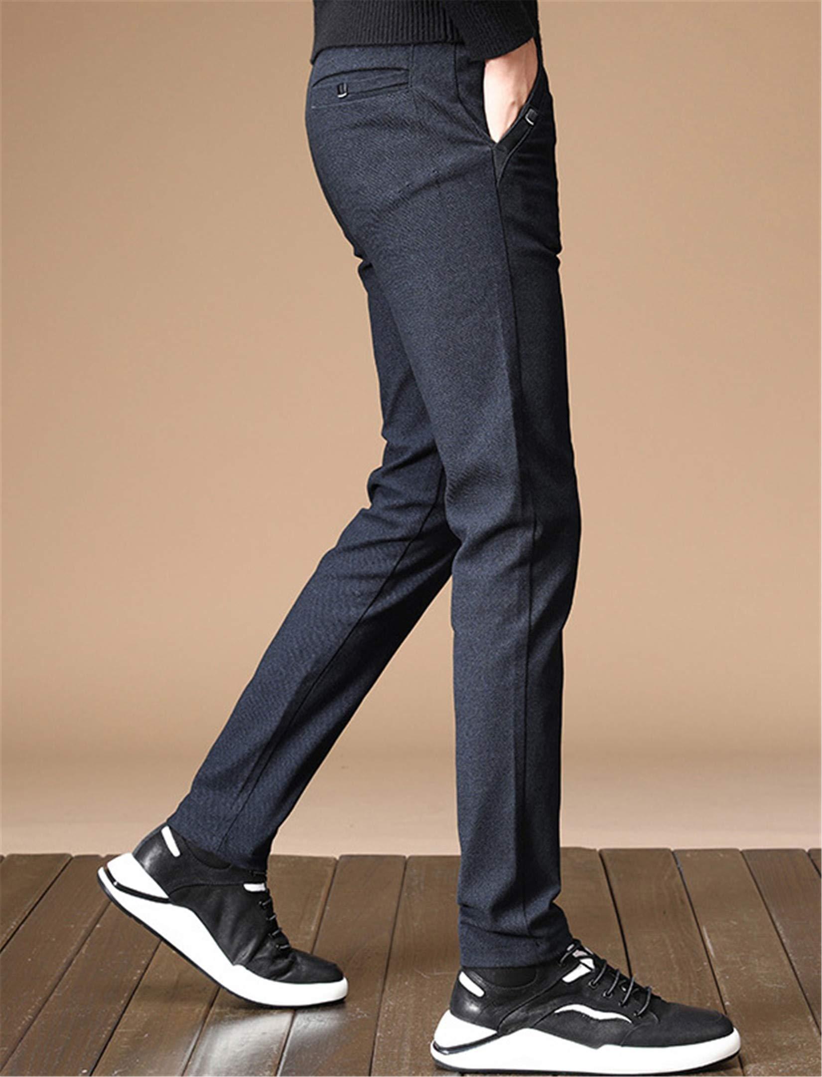 Generic Andongnywell Men\'s Elastic Waist Drawstring Pants for Sport Exercise Travel Stretchy straight Trousers with Pockets (Blue2,34)