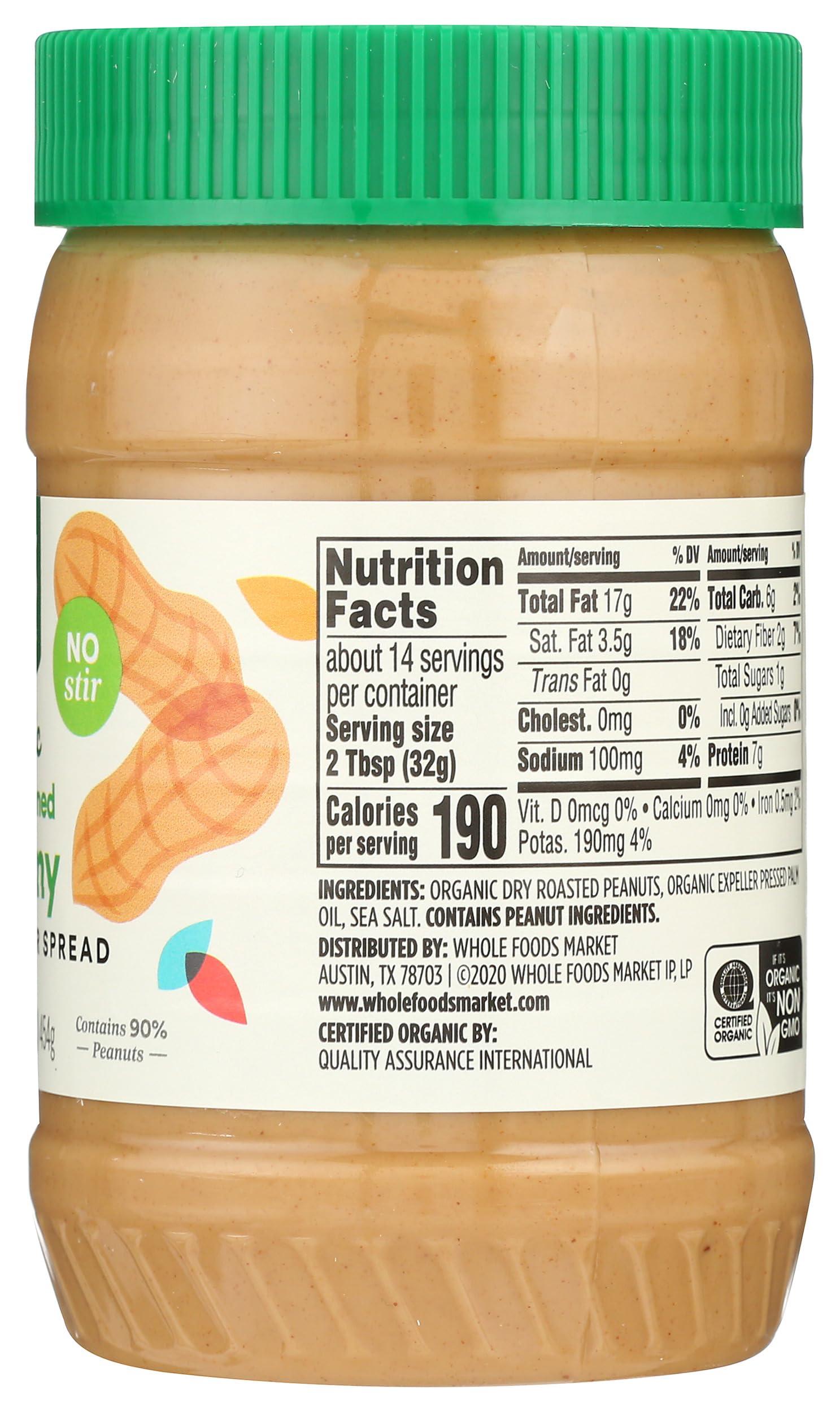 365 by Whole Foods Market 365 by Whole Foods Market, Organic Unsweetened Peanut Butter, 16 Ounce