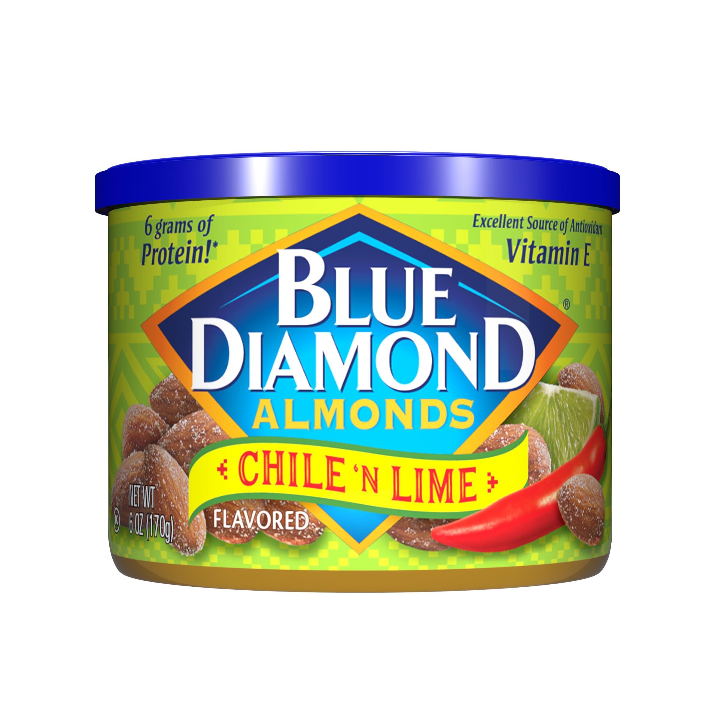 Blue Diamond Almonds Blue Diamond Almonds, Snack Nut Flavored Chile n\' Lime perfect for On-the Go, and Snacking, 6 Ounce Can