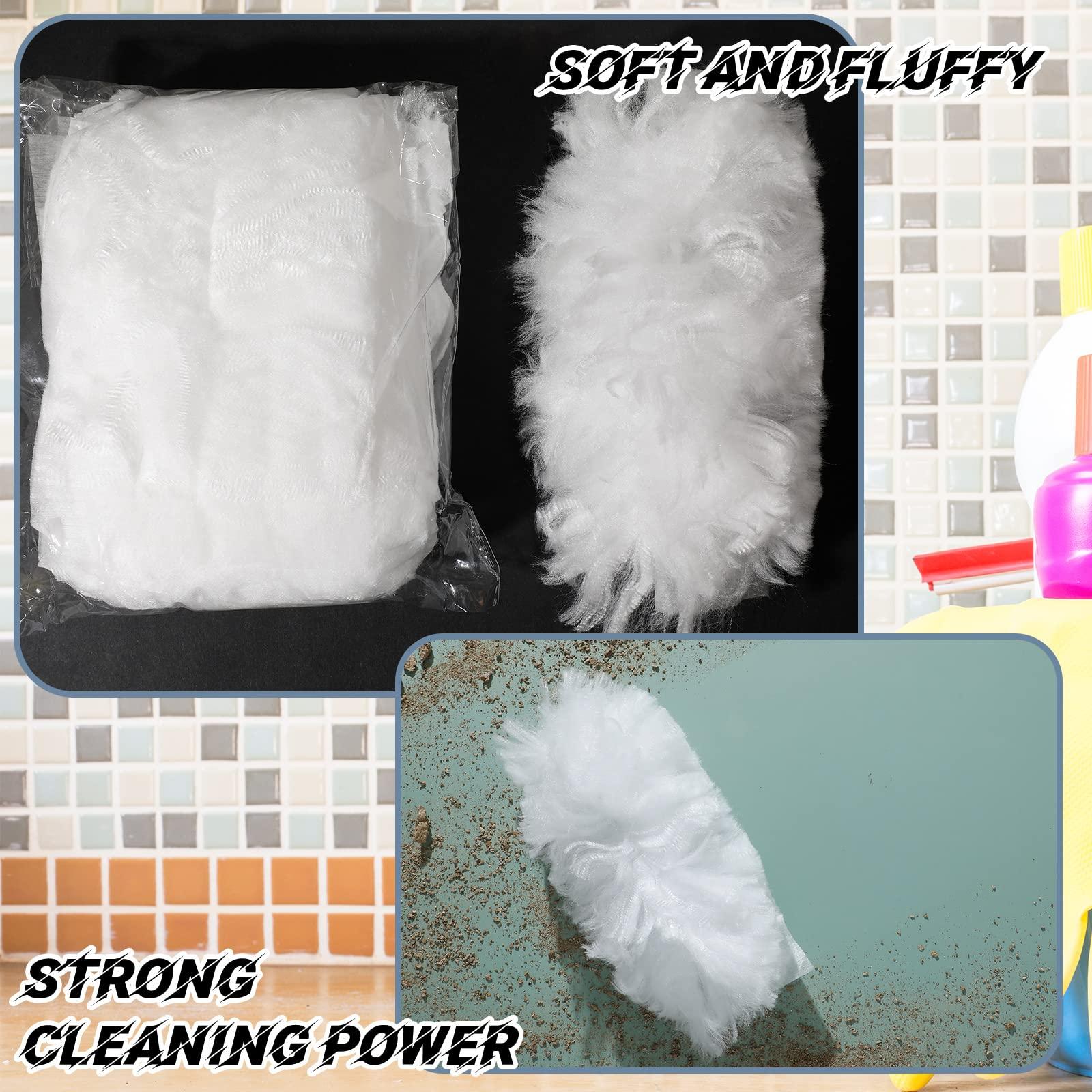 Vesici Vesici 50 Pcs Duster Refills Compatible with Swiffer Dusters Bulk Disposable Replacement Thickened with 1 Handle Heavy Duty for Cleaning, Office (White)