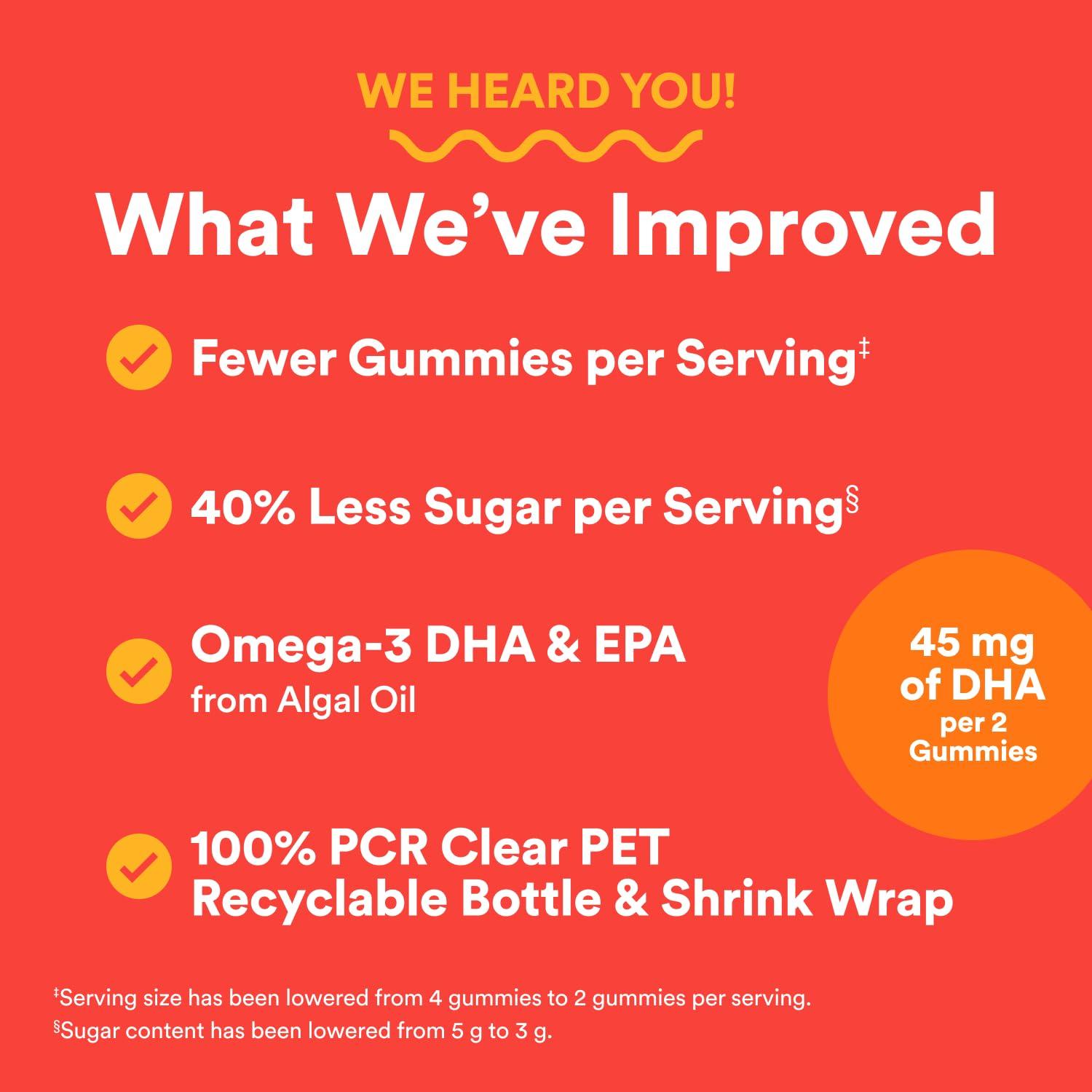 SmartyPants SmartyPants Kids Multivitamin Gummies - Improved Formula: Omega 3 (DHA/EPA), Vitamins D3, C, B12, B6, Vitamin A, K & Zinc, Gluten Free, Three Fruit Flavors, 60 Count (30 Day Supply)