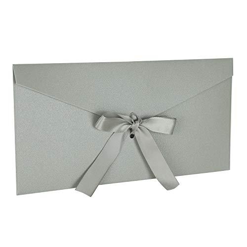 Generic Large Gift Card Envelopes Letters Invitations Greeting Cards Large Envelopes Elegant Business Wedding Envelopes with Bow Ribbon for Note Cards DIY Cards, 4.3\" x 8.6\"
