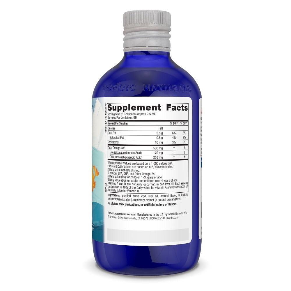 Nordic Naturals Nordic Naturals Children’s DHA, Orange - 8 oz for Kids - 530 mg Omega-3 with EPA & DHA - Brain Development & Function - Non-GMO - 96 Servings