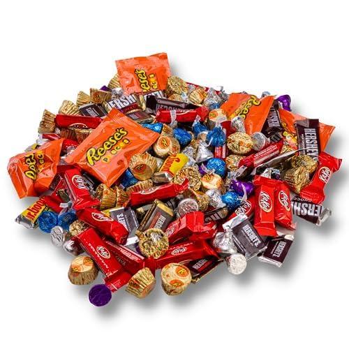 Queen Jax Hershey Chocolate Candy Variety Pack- 10 Lb - Dark Chocolate & Milk Chocolate - Hershey Kisses, Reese, Kitkat + More! - Halloween Candy Bulk - Chocolate Bar, Chocolate Bulk Candy Individually Wrapped