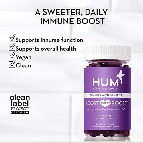 HUM HUM Boost Sweet Boost Gummies - Immunity Multivitamin with Vitamin C, Zinc & Elderberry for General Wellness (60 Vegan Gummies)