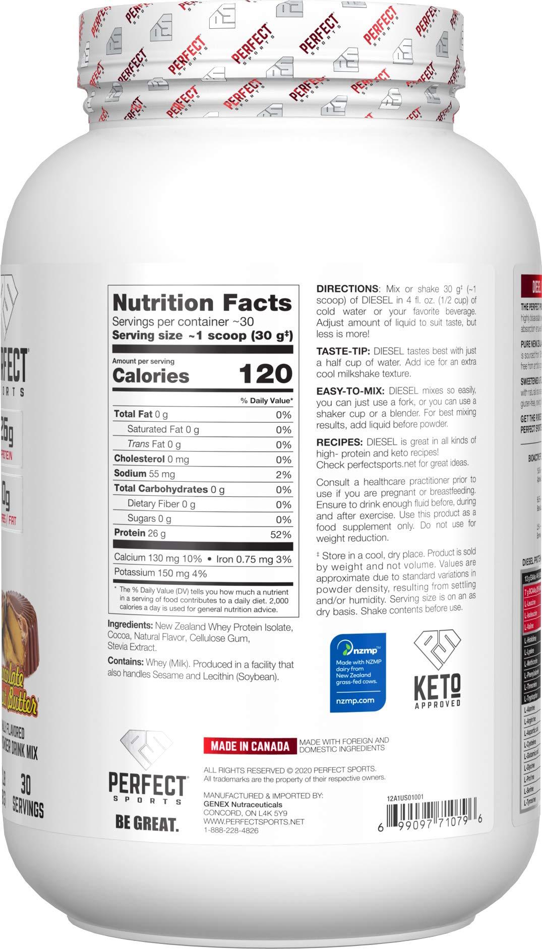 PERFECT SPORTS PERFECT SPORTS Diesel 100% New Zealand Whey Isolate - 2lbs Chocolate Peanut Butter