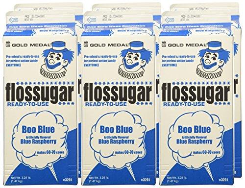 Gold Medal Gold Medal Blue Raspberry Flossugar, Half Gallon Carton, 3.25 Pound (Pack of 6)