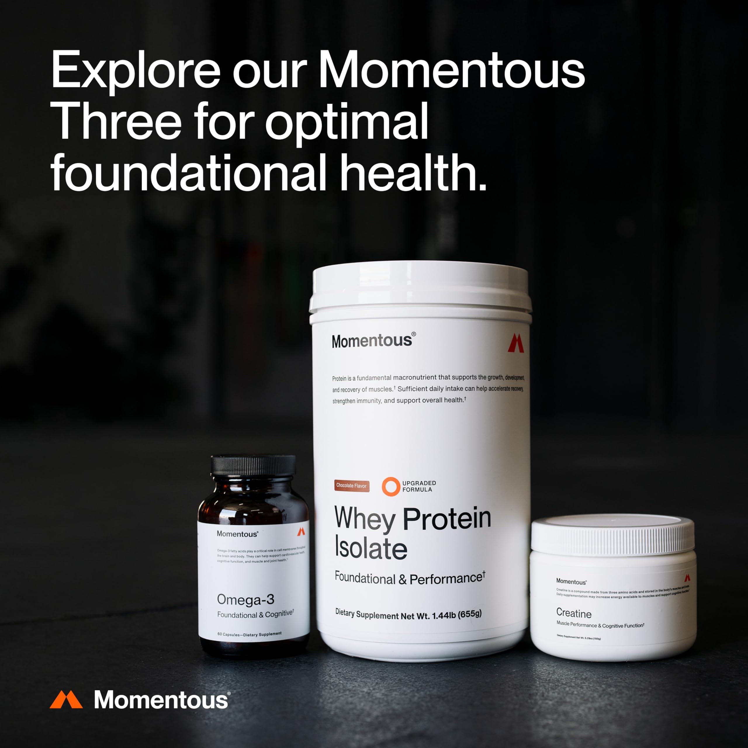 Momentous Momentous Creatine Monohydrate Powder - Creapure Creatine Powder Supports Strength, Lean Muscle, & Recovery for Men & Women - 5 g per Serving - 90 Servings