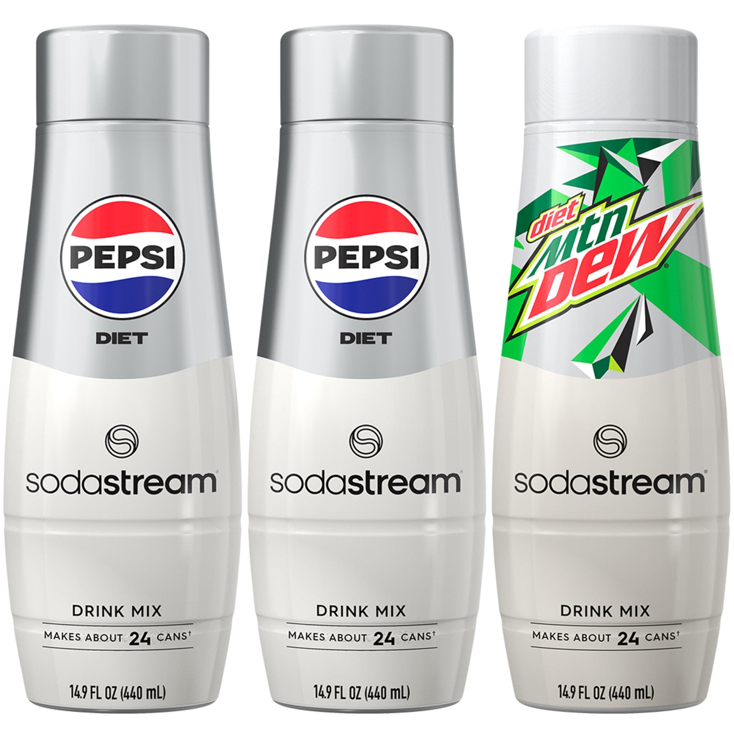 sodastream SodaStream Pepsi & MTN Dew Variety Pack, Diet, 440ml, (Pack of 3)