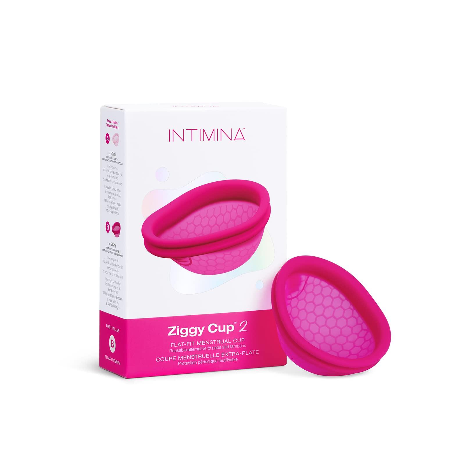INTIMINA Intimina Ziggy Cup 2 - Extra-Thin Reusable Menstrual Disc, Period Cup, Disposable Menstrual Cup, with Flat-fit Design, Period Disc, Menstrual Cups Ring, Period Products (Size B)