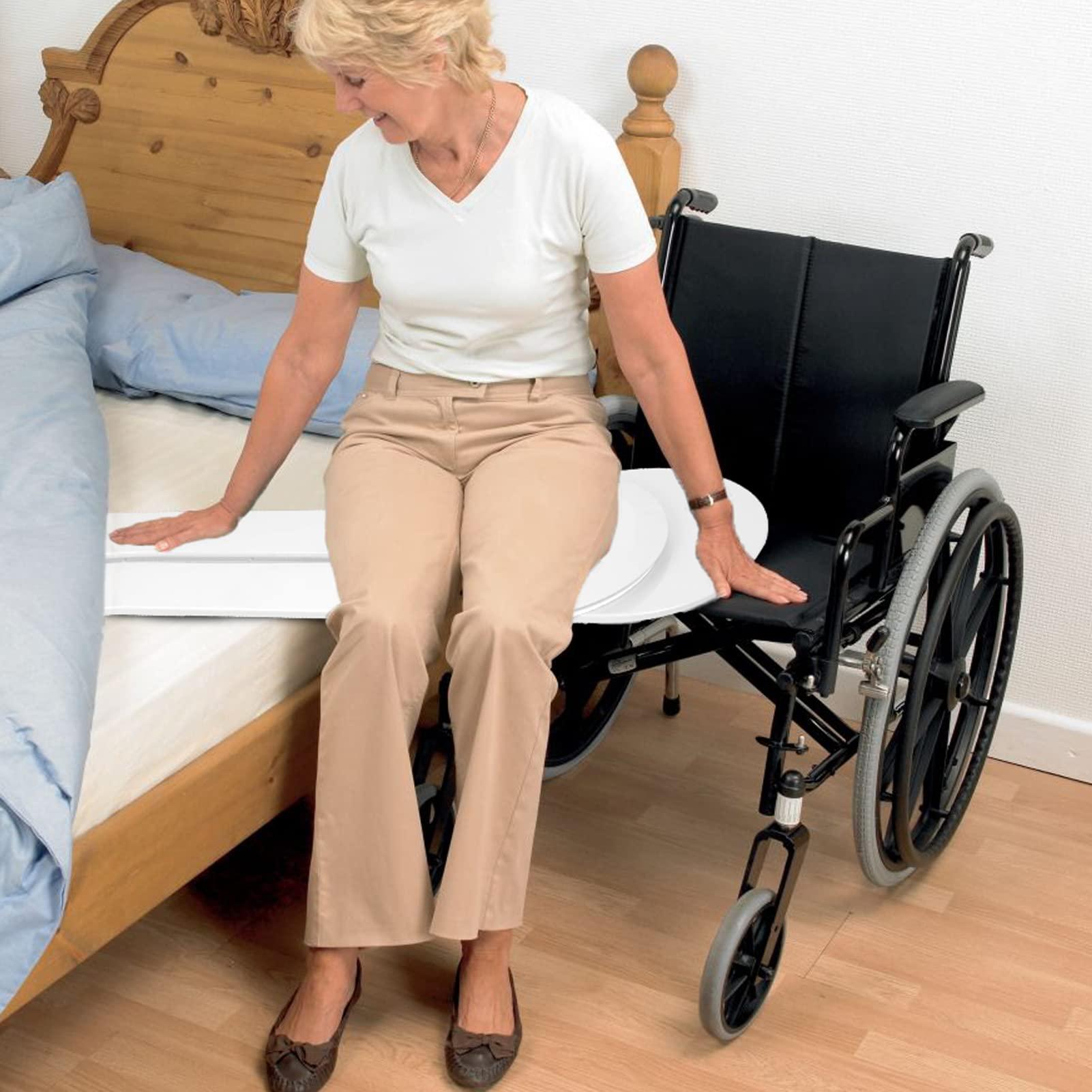 cerfess Transfer Board for Wheelchair User, Slide Board, Sliding Board to Wheelchair Transfer, Sliding Disk for Transfer Wheelchair(No-Lift Transfer System for Disabled, Patient) (White)