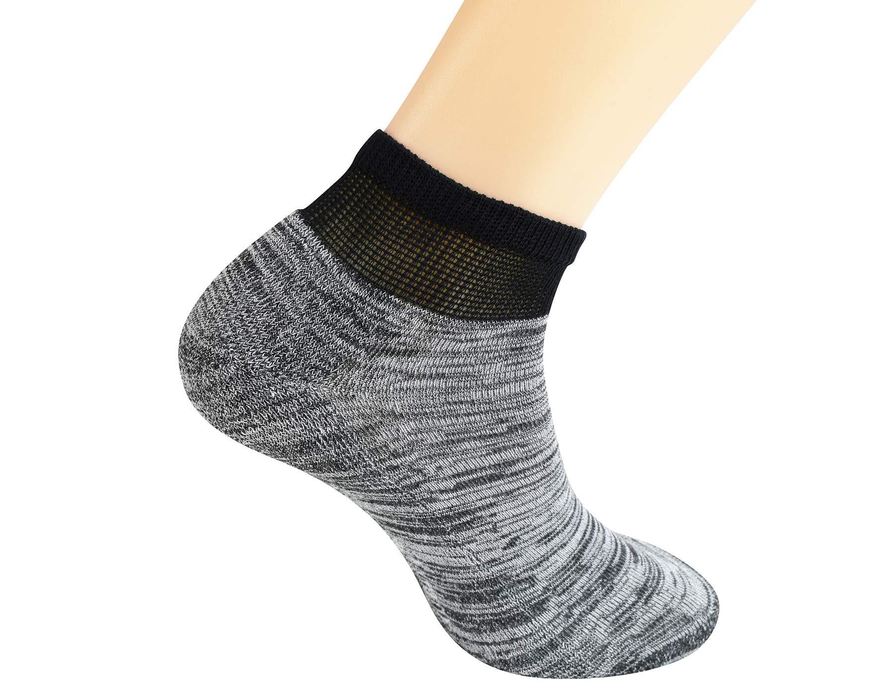 Yomandamor Yomandamor Men\'s 5 Pairs Low Cut Diabetic Socks with Cushion Sole and Seamless Toe