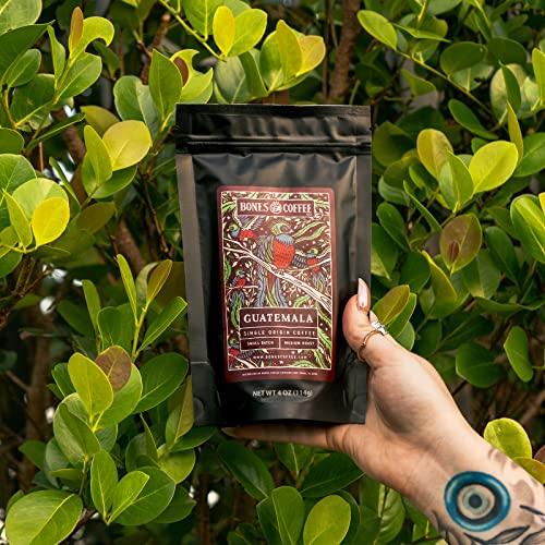 Bones Coffee Company Bones Coffee Company World Tour Sample Pack Gift Set, Medium Roast Ground Bean Coffee Low Acid Flavored Coffee Beans (4 oz, Pack of 5)