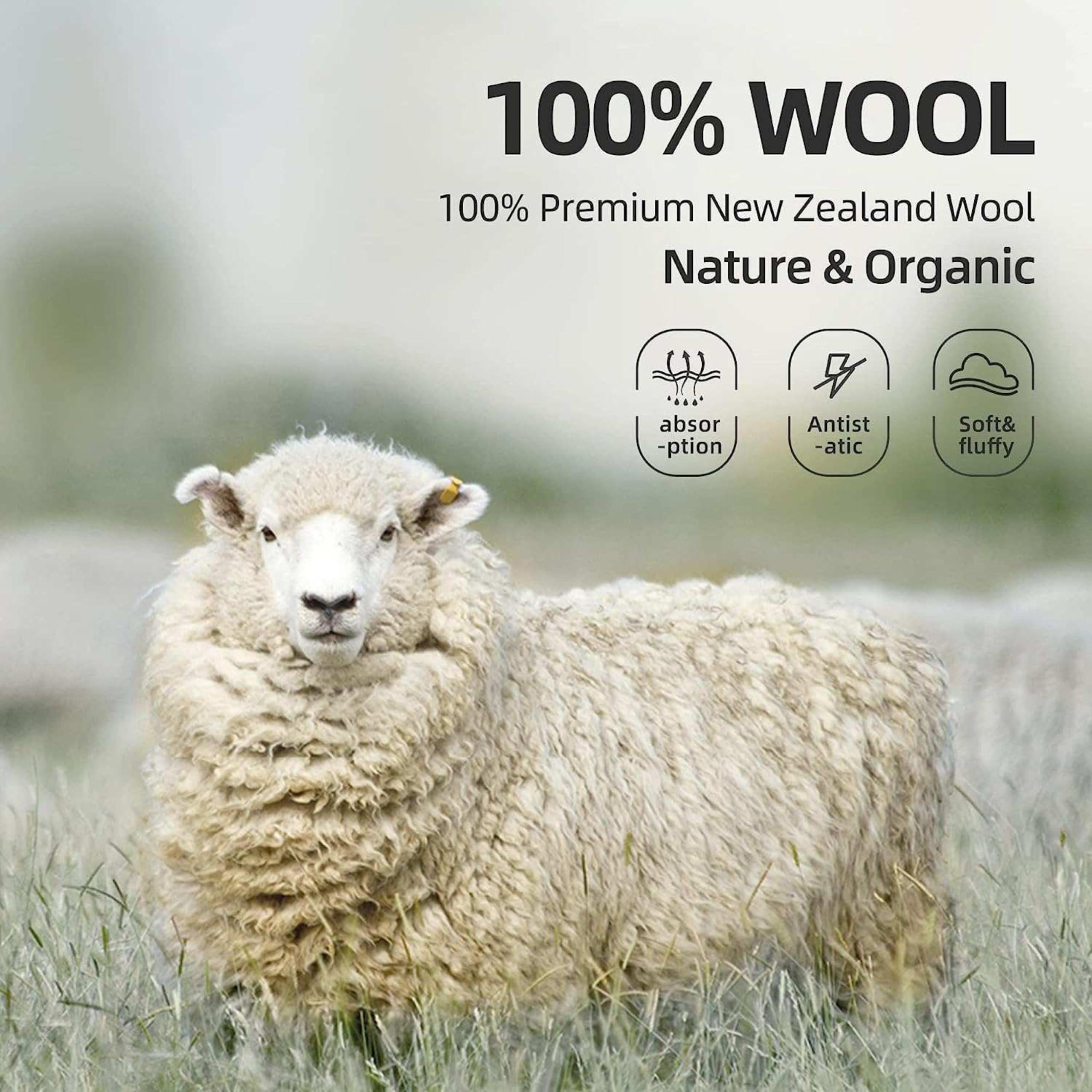 B0CMN1GKHV Wool Dryer Ball 100% Organic Wool from New Zealand. Natural Fabric Softener, Reusable, Reduces Clothing Wrinkles ans Saves Drying Time (Pack of 6)