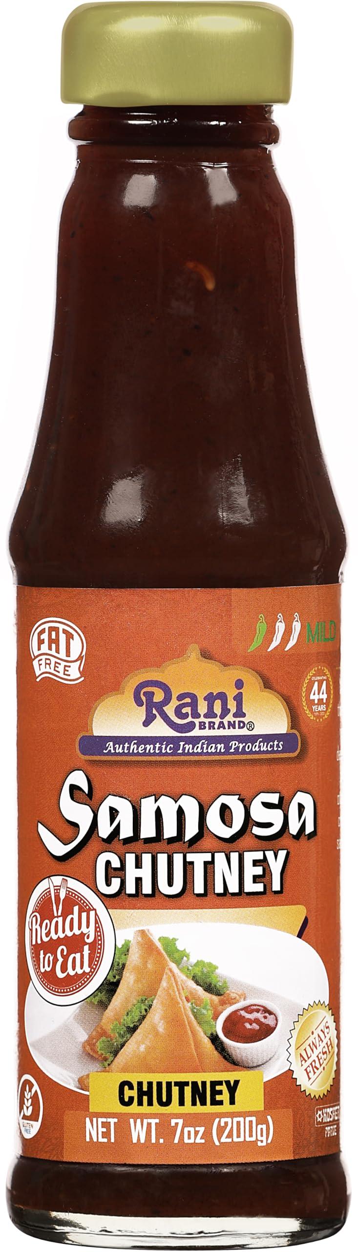 Rani Brand Authentic Indian Products Rani Samosa Chutney (Sweet, Sour & Spicy Dipping Sauce) 7oz (200g) Glass Jar, Ready to eat, Vegan ~ Gluten Free | NON-GMO | Kosher | No Colors | Indian Origin