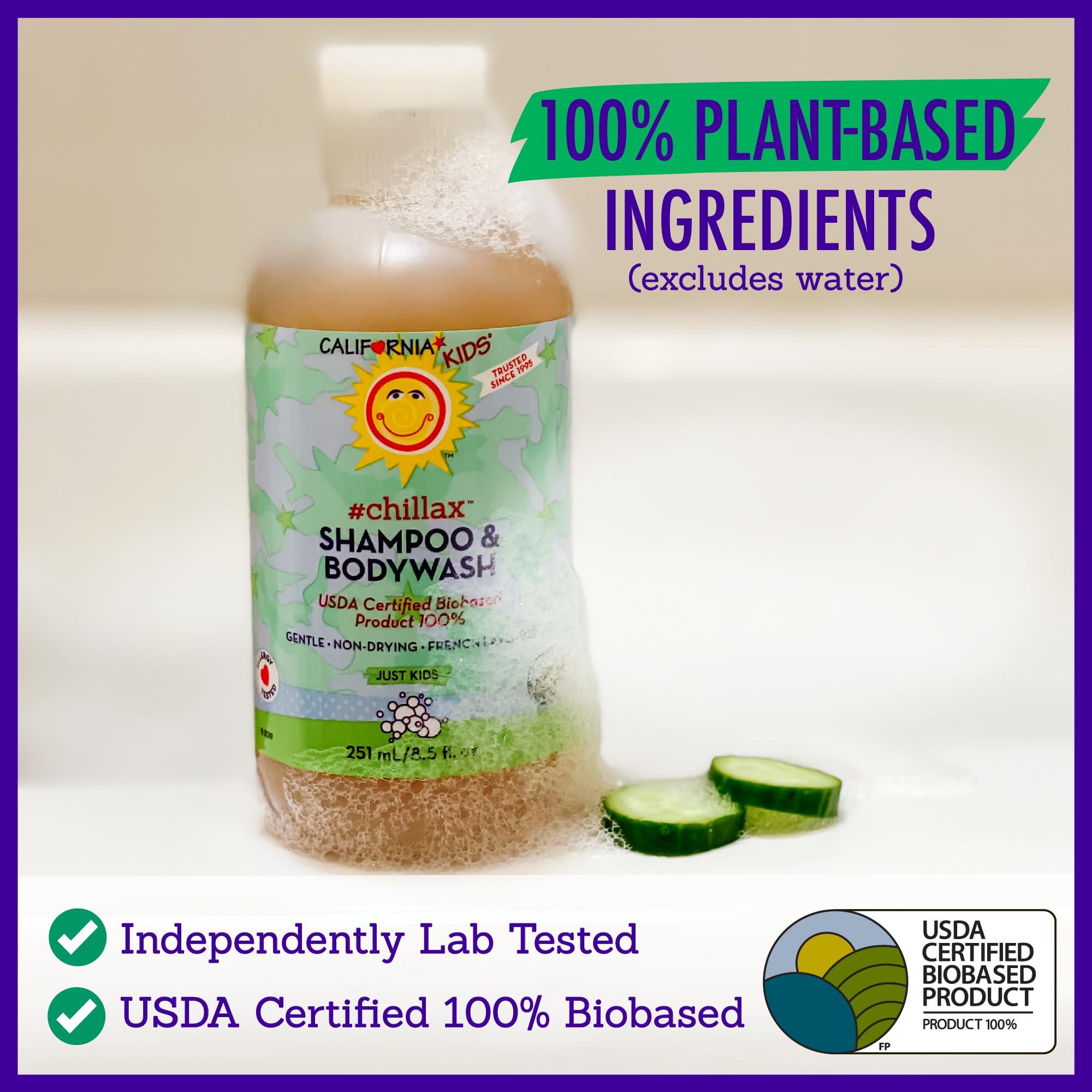 California Kids California Kids Chillax Lavender Shampoo and Body Wash | 100% Plant-Based | Gentle Skincare for Kids | Lavender Shampoo for Kids | Hypoallergenic Bodywash | 251 mL / 8.5 fl. oz.
