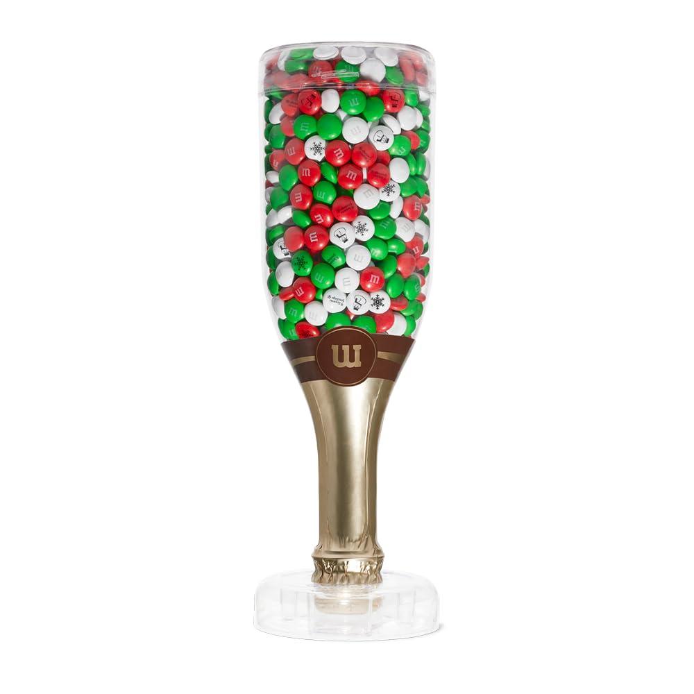 M&M\'S WORLD M&MS Holiday Gift Bottle in Snowflake Tube, Unique Holiday Gift filled with Pre-Designed M&MS Holiday Candies
