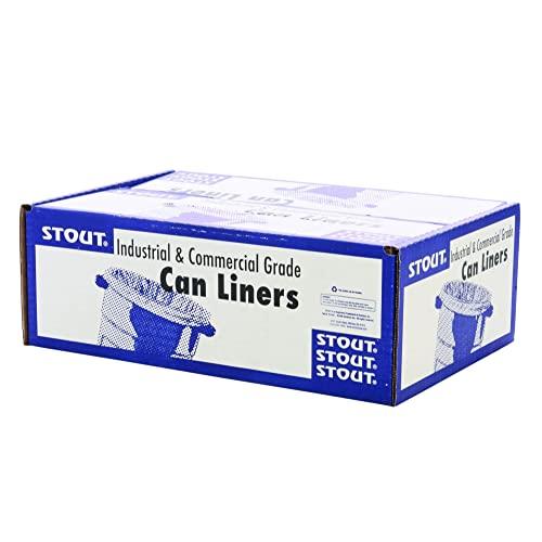 Stout Stout by Envision Commerical 33 Gallon Can Liners - 100 Bags - 1.5 mil Heavy Duty Industrial 100% Recycled Puncture & Tear Resistant Garbage Trash Bags
