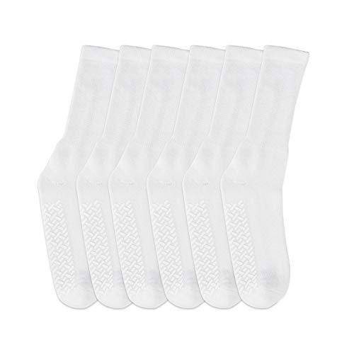 Personal Touch Personal Touch Unisex Men's or Ladies Diabetic Comfortable Hospital Slipper Socks, 9 Pairs (10-13, White)