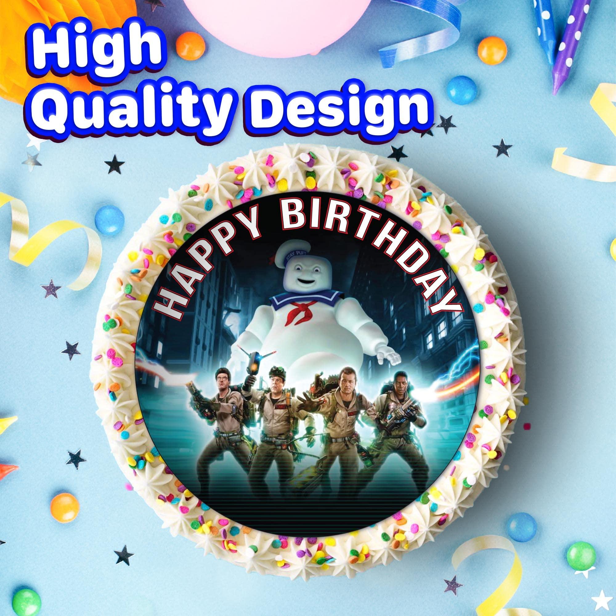 Happy Choices 7.5 Inch Edible Cake Toppers Spooky Ghost Chasers Inspired Birthday Party Collection of Edible Cake Decorations