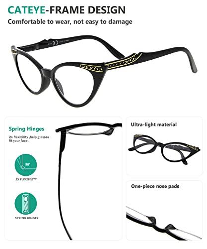 Eyekepper Eyekepper Cateyes Womens Reading Glasses (+2.25, Black)