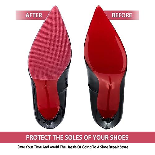 GADEBAO GADEBAO Shoe Sole Protector, 4 Pcs Self Adhesive Shoe Bottom Protector for High Heels, Silicone Anti Slip Shoe Grips on Bottom of Shoes, Sole Guard Non Slip Pads for Shoes (Medium, 6\" by 4\", Clear)