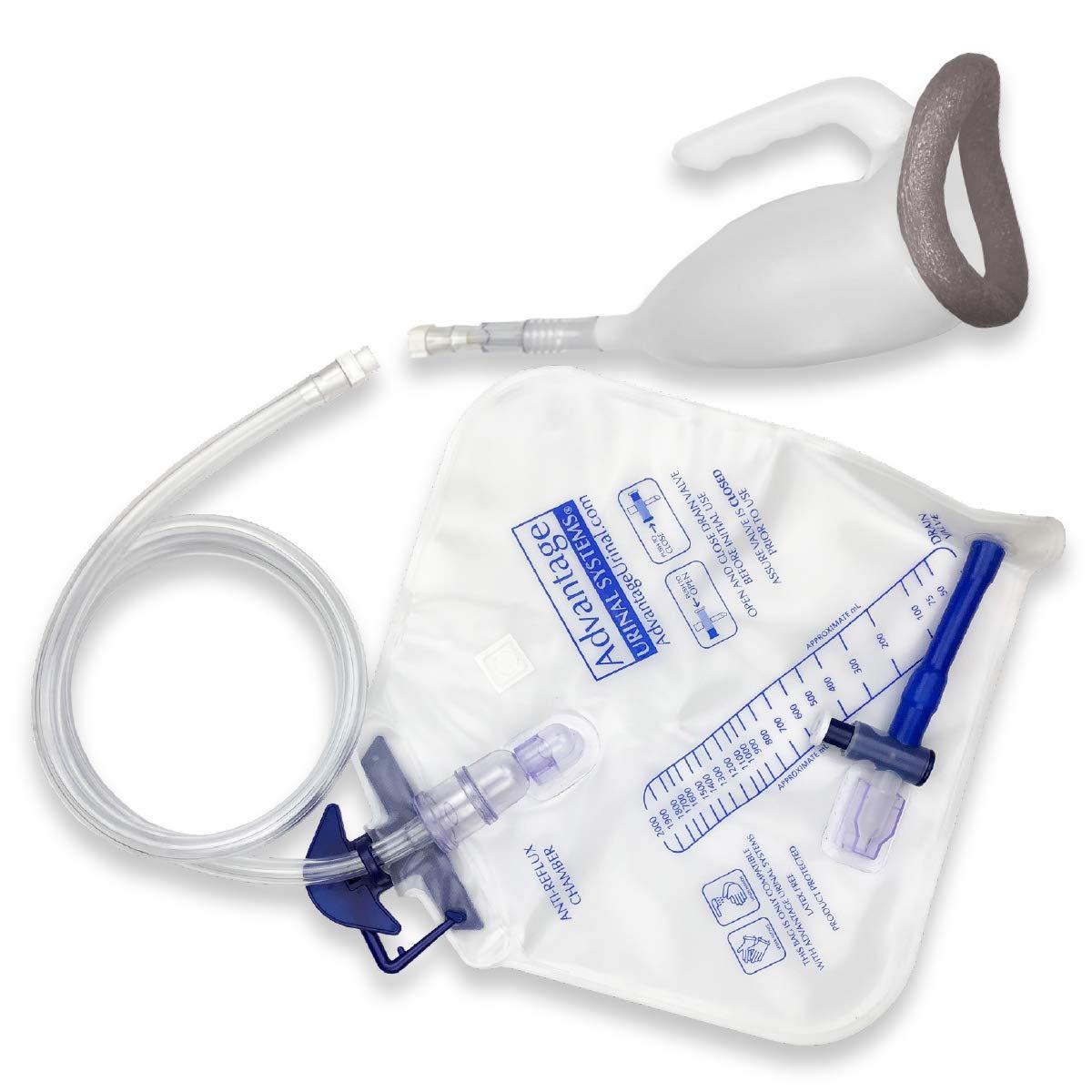 Advantage Urinal Systems Reusable Portable Close FIT Comfort Male Advantage Urinal System with Spill Proof Collection Bag