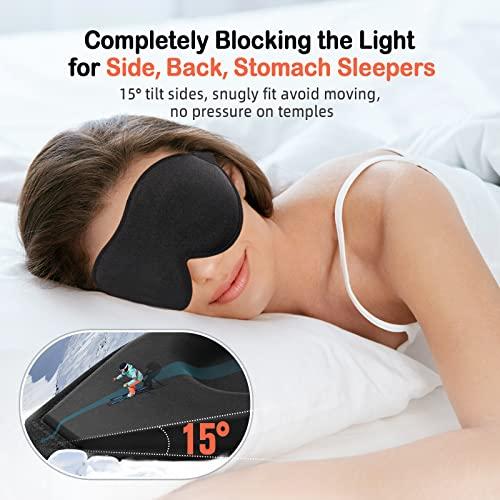 LitBear LitBear Sleep Mask for Side Sleeper Women Men, Eye Mask for Sleeping Light Blocking, 3D Contoured Cup Sleeping Mask, Soft Breathable Sleep Eye Mask with Adjustable Elastic Strap for Flight Nap
