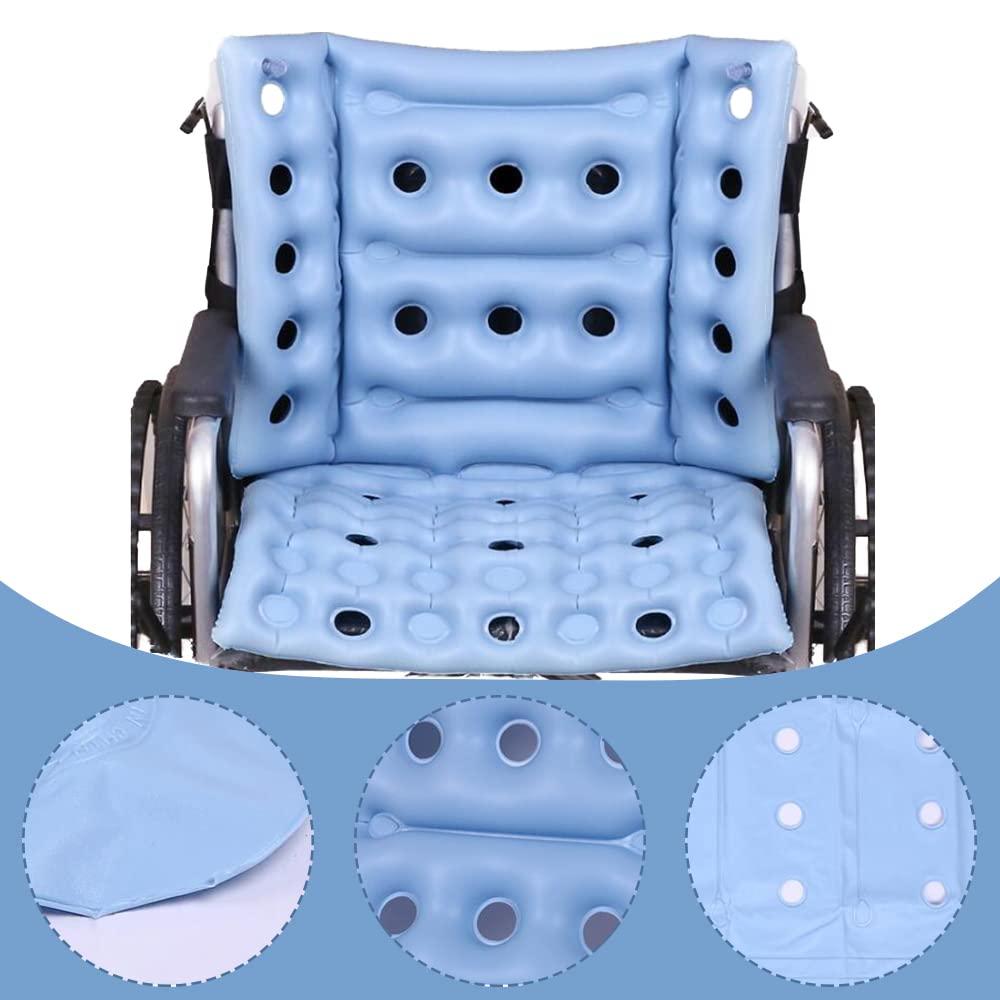 MESINURS MESINURS Wheelchair Inflatable Seat Cushion with Full Back for Elderly Bedridden Patient, Seat Pad for Back Pain Relief (B)