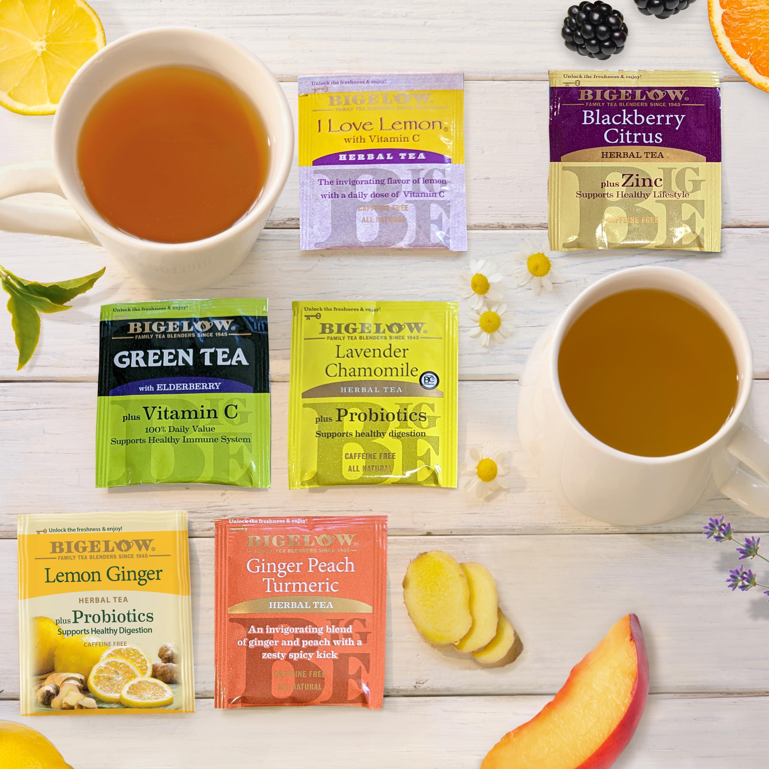 Bigelow Tea Bigelow Tea Immunity Herbal Tea Variety Pack, Caffeinated Green Tea and Caffeine Free Tea Bags for Immune Support (Pack of 6), 110 Total Tea Bags