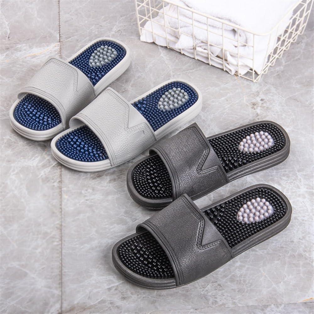 LUXRUB Acupressure Foot Reflexology Massage Slippers Women Men Foot Pain Relief Massage Sandals Promoting Blood Circulation Myofascial Release Trigger Point Acupuncture (Color : Blue/Grey, Size : 7.5/8)