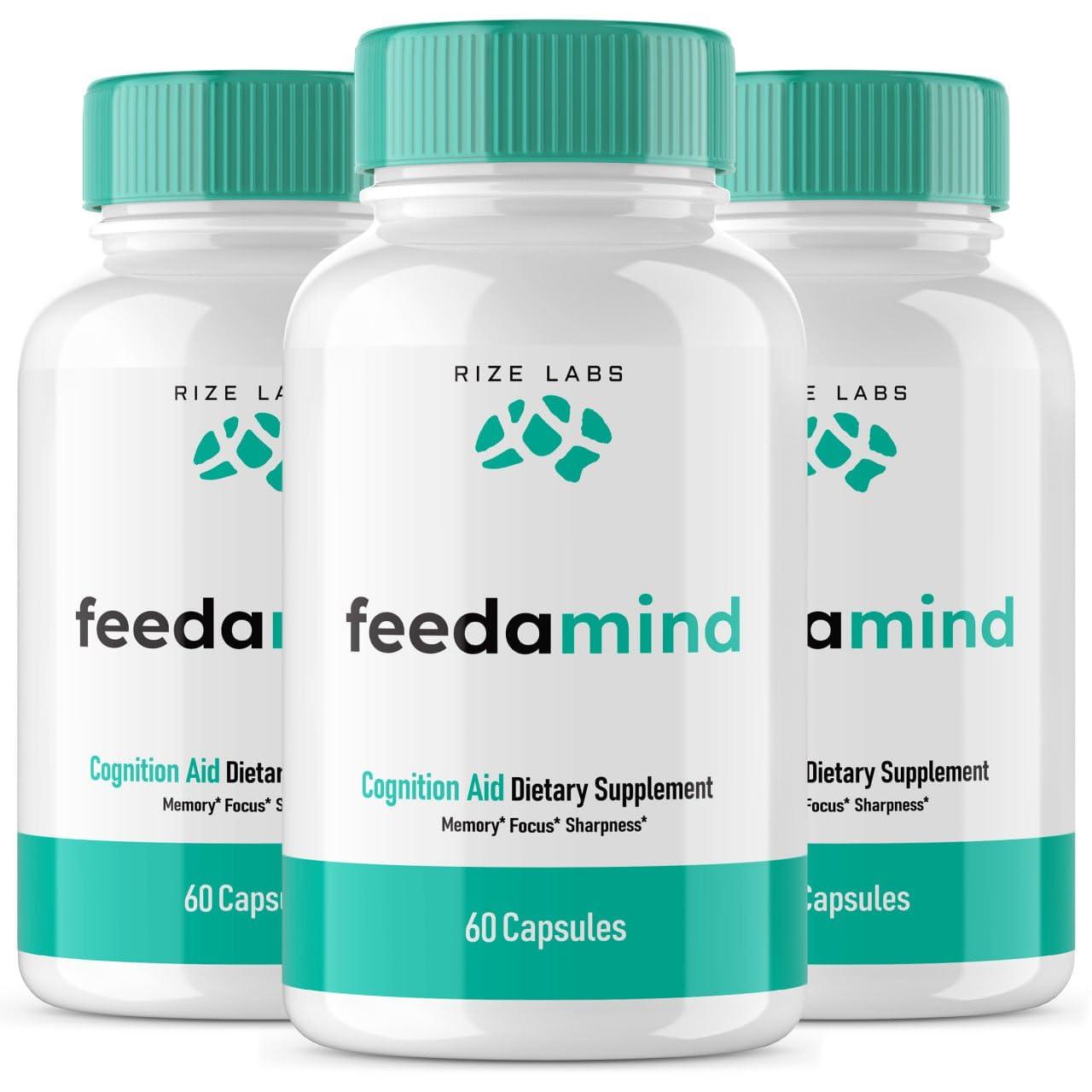 rize labs rize labs - Feedamind Cognitive Pills - Enhancer Nootropic Capsules for Cognition and Focus, Brain Pill Supplement for Memory Support, Clarity, Freemind (180 Capsules)