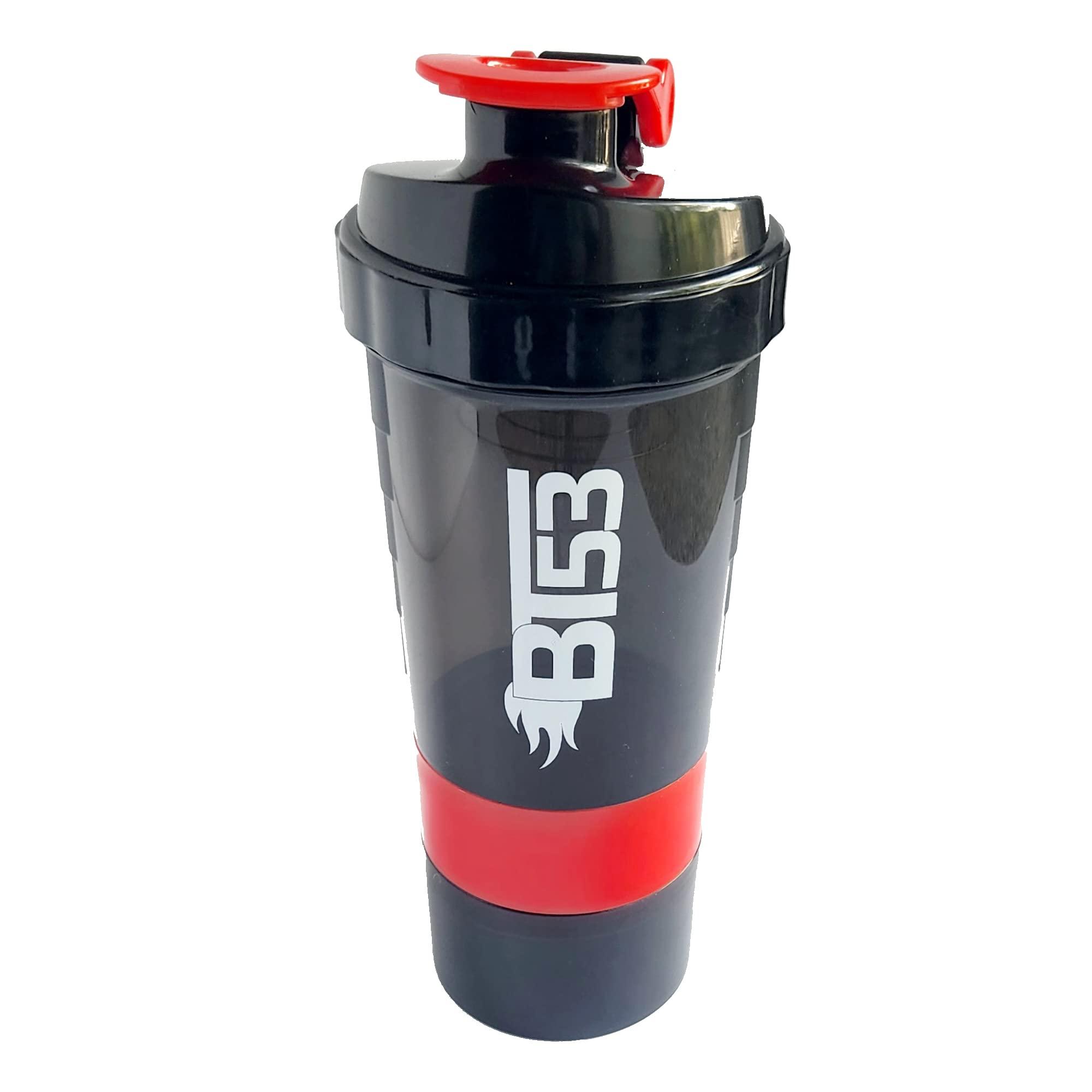 Generic BT53 Protein Blender Shaker Bottle, Protein Blender Beast, Fitness Gym Shaker Bottle with Protein Powder Storage and Pill Organizer, 500ML (Purple)
