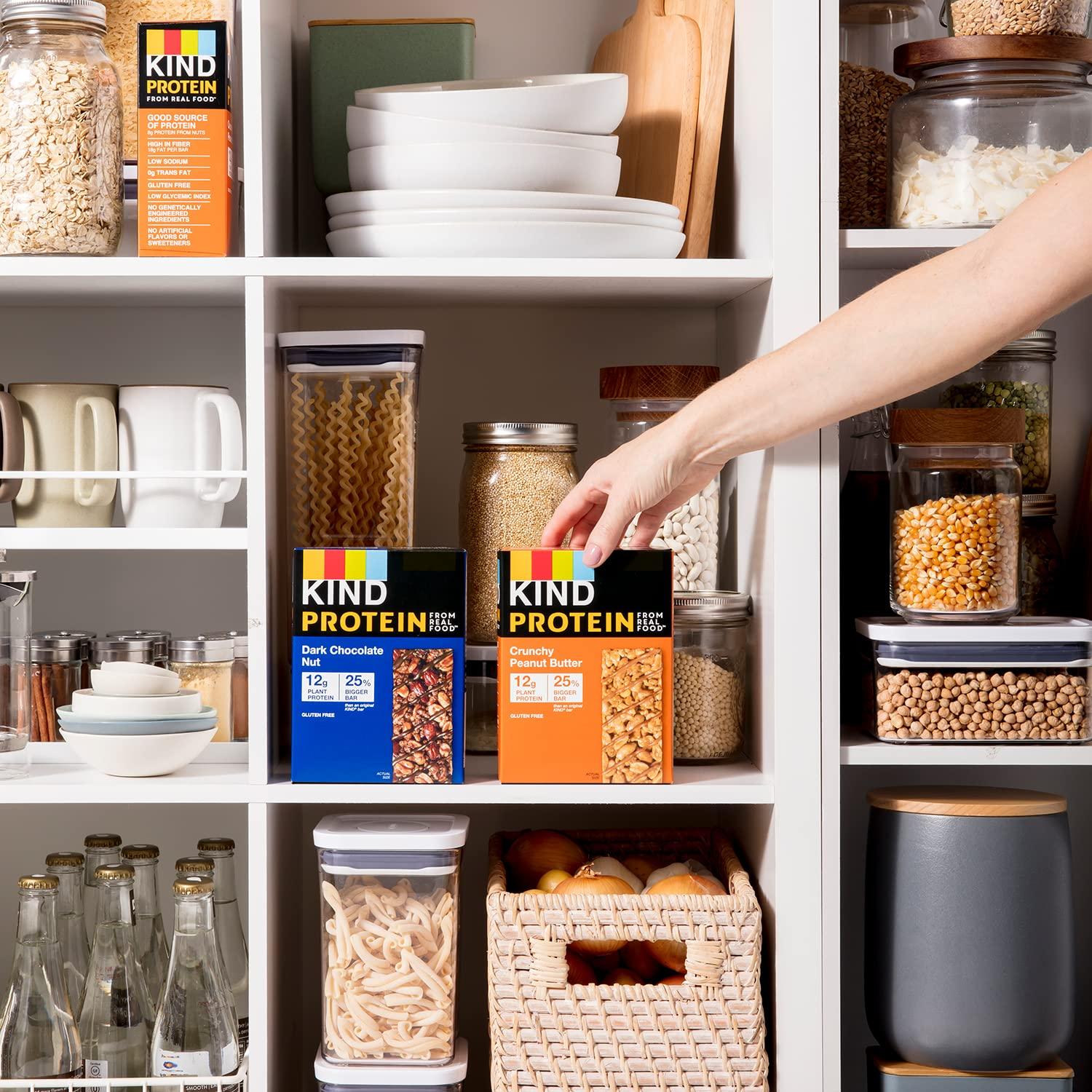 KIND KIND Protein Bars, Variety Pack, Dark Chocolate Nut, Crunchy Peanut Butter, Healthy Snacks, 10 count