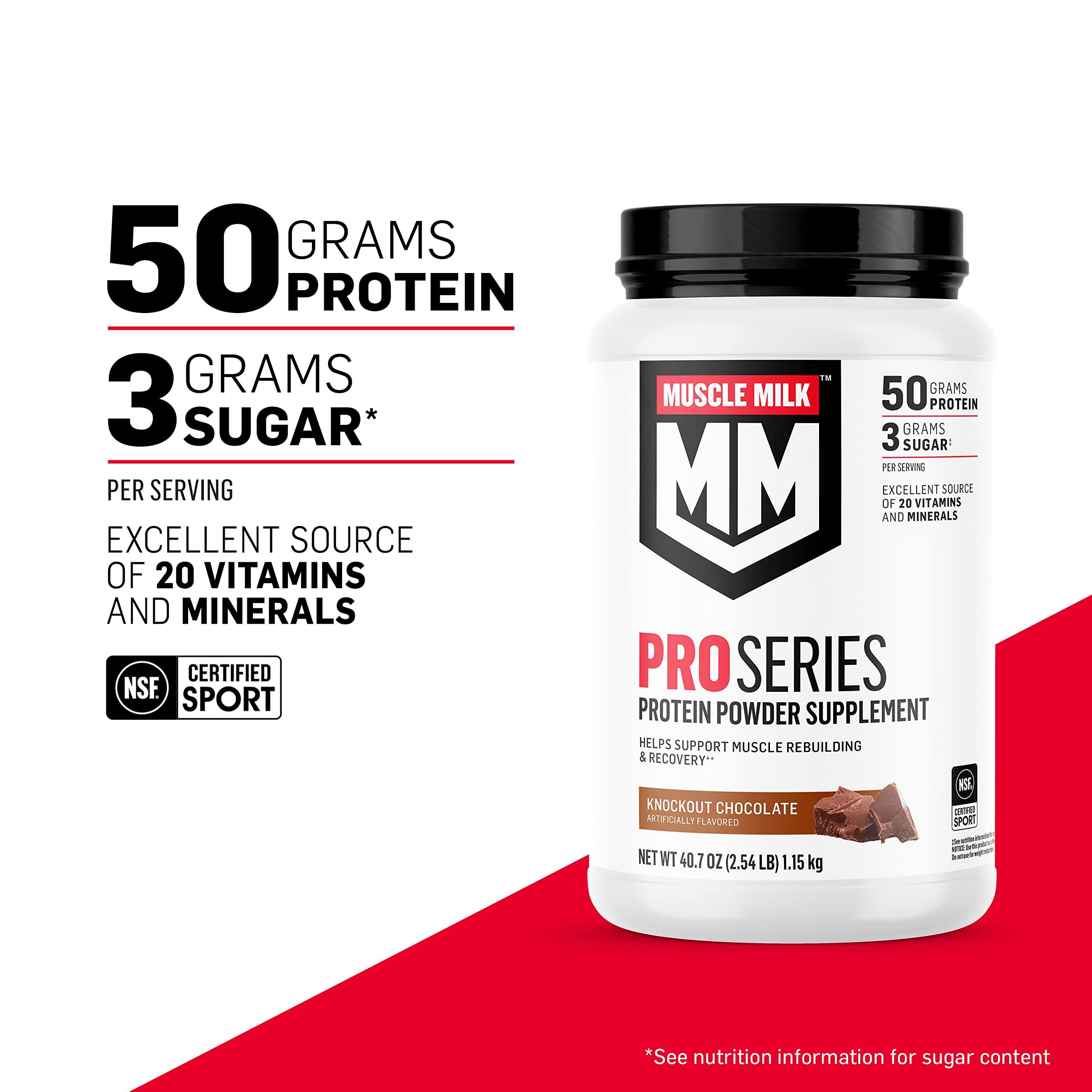 Muscle Milk Muscle Milk Pro Series Protein Powder Supplement, Knockout Chocolate, 5 Pound & Pro Advanced Nutrition Protein Shake, Knockout Chocolate