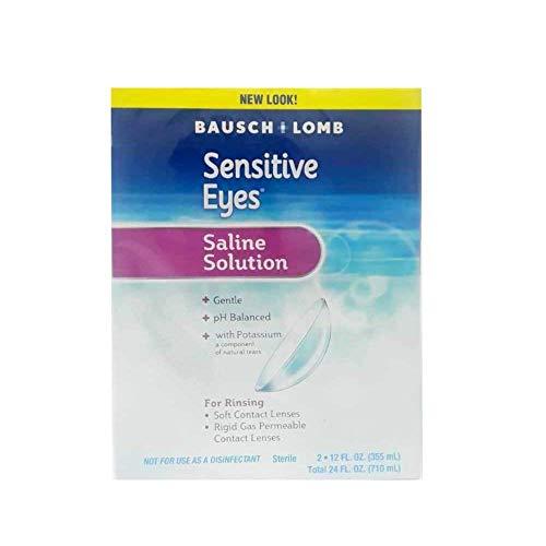 Bausch + Lomb Sensitive Eyes Plus Saline Solution, 12 Fluid Ounce (Pack of 12)