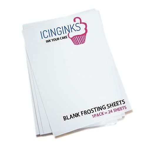 Icinginks Icinginks Frosting Sheets 8.5” X 11” A4 Size, Icing Sheets for Cake Toppers, Cookies & Decor, Very White Edible Paper, Edible Sugar Sheets for Printers, Cake Edible Paper (36 Count)