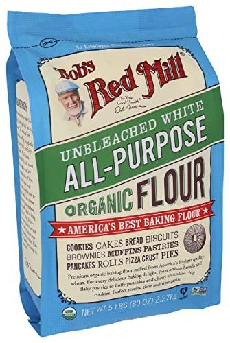 Bob\'s Red Mill Bob\'s Red Mill Organic All Purpose Unbleached Flour, 5 lb (Pack of 1) - Vegan, Kosher, Unbromated, Unenriched