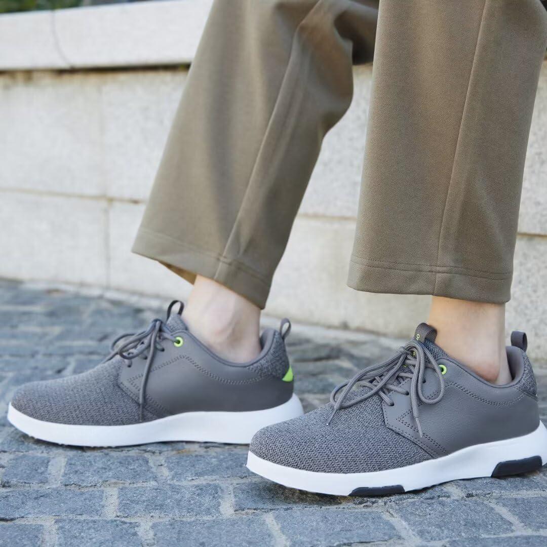 OrthoComfoot Men\'s Orthopedic Walking Shoes with Arch Support: Plantar Fasciitis Fashion Sneakers for Flat Feet, Lightweight Shoes with Breathable Insoles Dark Grey Size 13.5