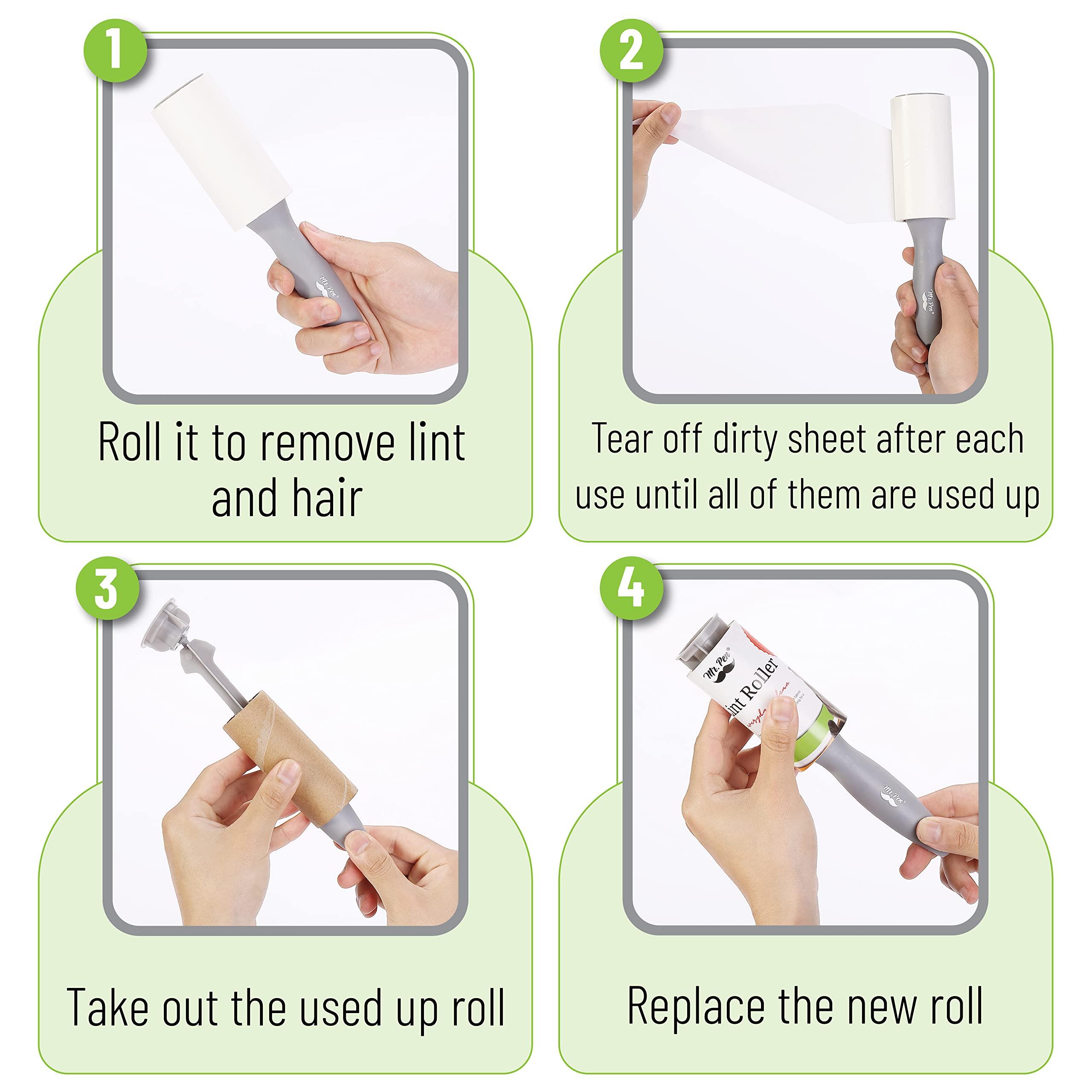 Mr. Pen Mr. Pen- Lint Rollers, 1 Handle with 3 Refills, 270 Sheets, Extra Sticky Lint Remover for Clothes, Lint Roller for Pet Hair, Pet Hair Roller, Sticky Roller, Lint Roller for Clothes, Lint Removers