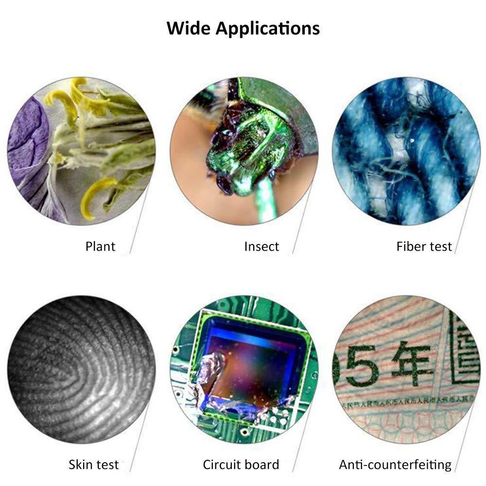 GOLDEN BLUE Handheld USB Digital Microscope 500X 2MP Electronic Endoscope Adjustable 8 LED Magnifier Camera with Stand